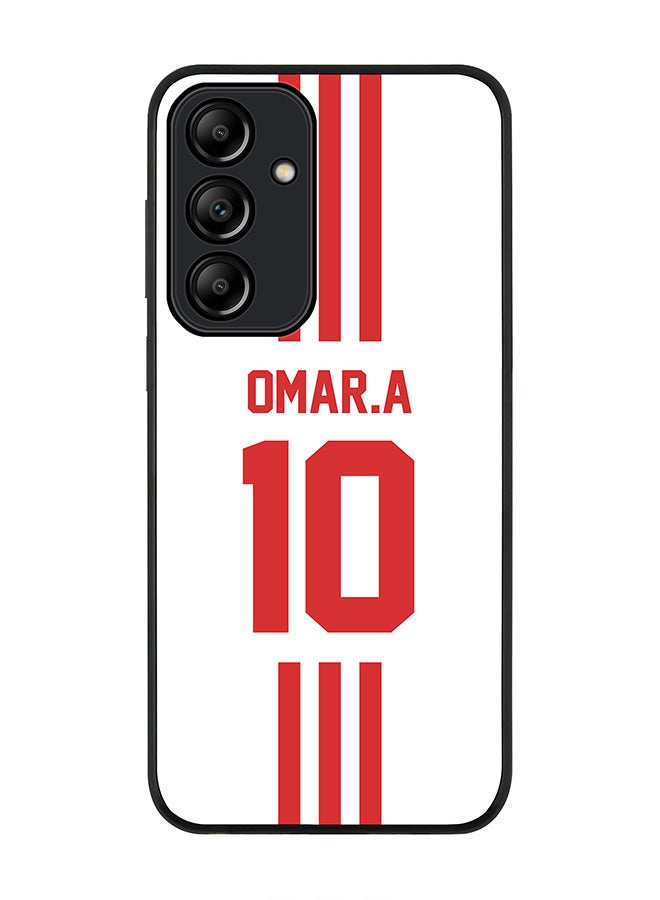 Stylizedd Rugged Black Edge Case for Samsung Galaxy A55, Slim fit Case Thin Cover -  Football Team - UAE, Player Name - Omar.A - Image 1