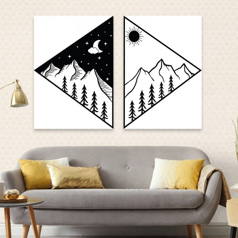 ماركتنا لوحة قماشية ثنائية بتصميم مودرن بمقاس اجمالي 100×70 سم - Image 1