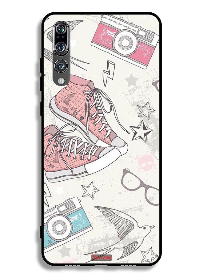 Tolwak Huawei P20 Pro Protective Case Cover Canva Shoes And Camera Art - Image 2