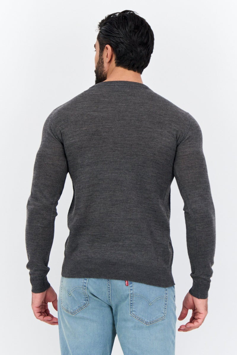 Sorbino Men Crew Neck Heather Sweater, Grey - Image 3