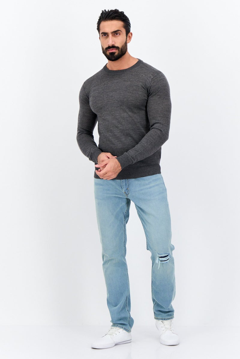 Sorbino Men Crew Neck Heather Sweater, Grey - Image 4