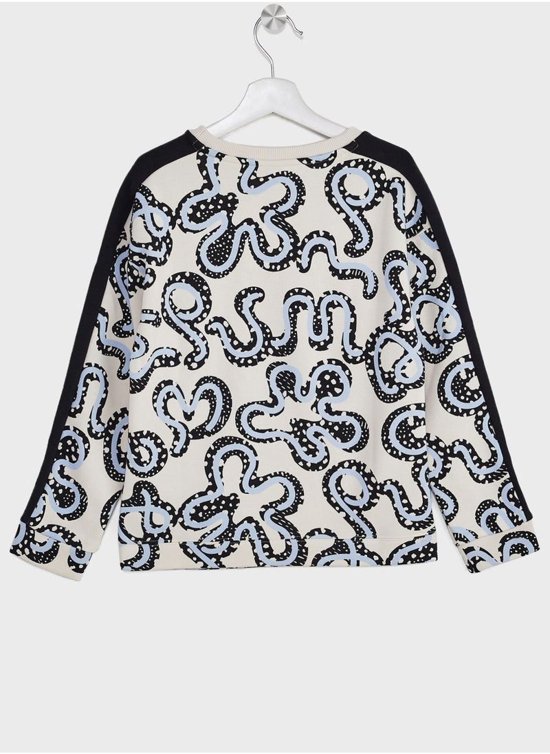 PUMA - Kids T7 Flower Aop Crew Fl Sweatshirt - Image 1