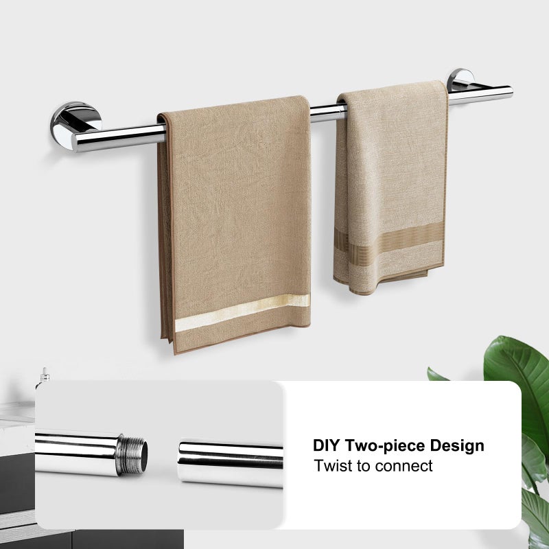 Ntipox Polished Chrome Bathroom Hardware Accessories Set 5 Piece  Stainless Steel Bath Towel Bar Set 24 Inch Toilet Paper Holder Towel Ring Holder Towel Rack Set Gold Bathroom Accessories Kit Silver - Image 3