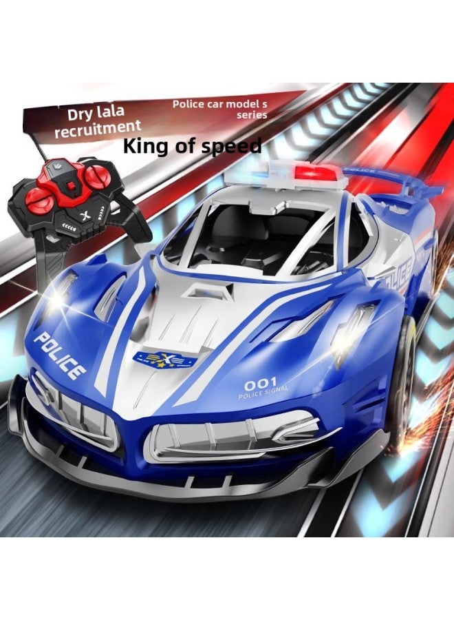 1:18 Four-way Charging Remote Control Police Car Electric Charging Double Light Drift Racing Car 6-12 Years Old Boy Toy-Color:36a [blue Silver] Ferrari Remote Control Police Car-mail Order Box-Scale:Standard Version [lithium Battery*1 + Charging Cable]  - Image 3