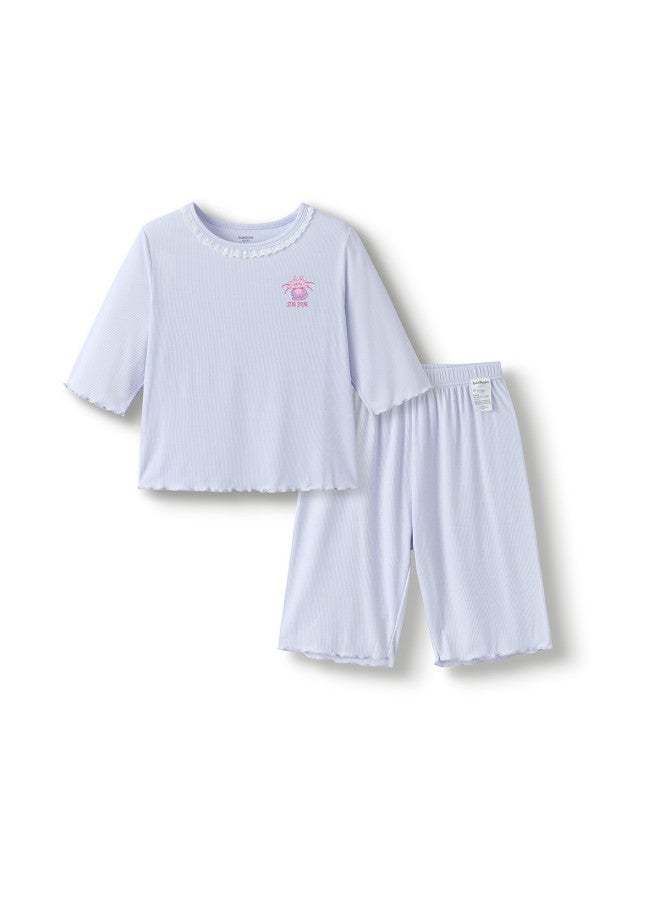 Balabala Mall Same Style Kids Pajama Set - Summer Boys & Girls Homewear, Air-conditioning Outfit, Lightweight Short Sleeve Set For Indoor/outdoor Wear - Image 2