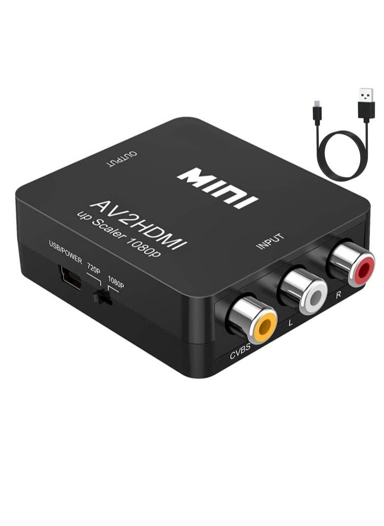 Generic RCA to HDMI Converter, 1080P AV to HDMI RCA Composite CVBS Video Audio Converter Adapter  - Image 1