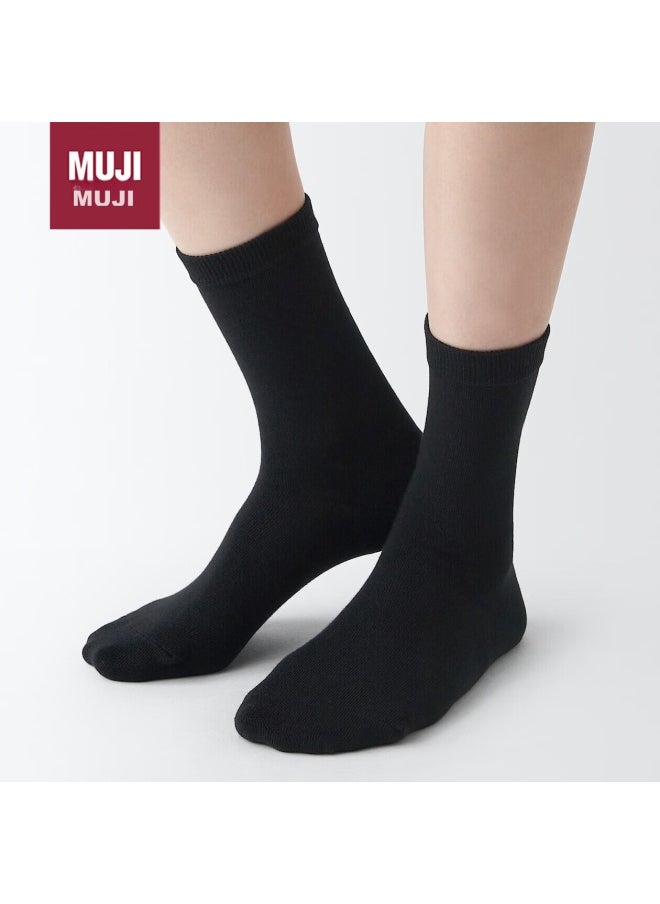 MUJI Muji Unisex, Straight-leg, Elastic-free Socks, Black, 23-25cm  - Image 1