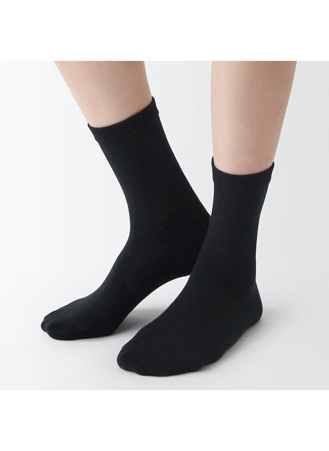 MUJI Muji Unisex, Straight-leg, Elastic-free Socks, Black, 23-25cm  - Image 4