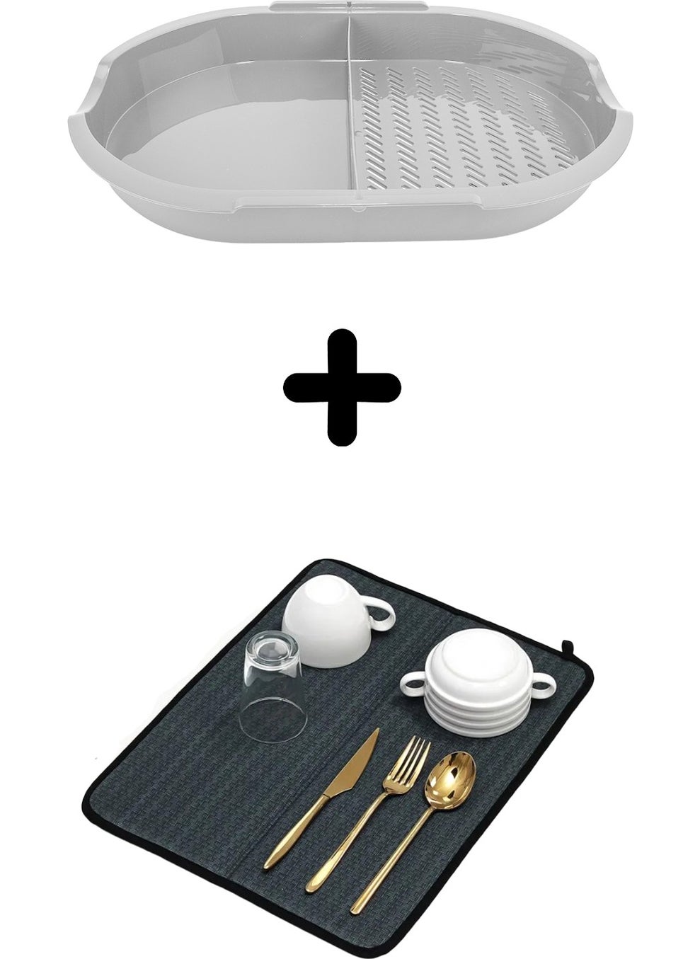 Double Chamber Cutting Board + Dish Drying Mat 2-Piece Kitchen Set - pzsku/ZB2D895FD694B458129EEZ/45/_/1725793514/3f824a77-b5db-4a46-854c-a9ab536c3b46