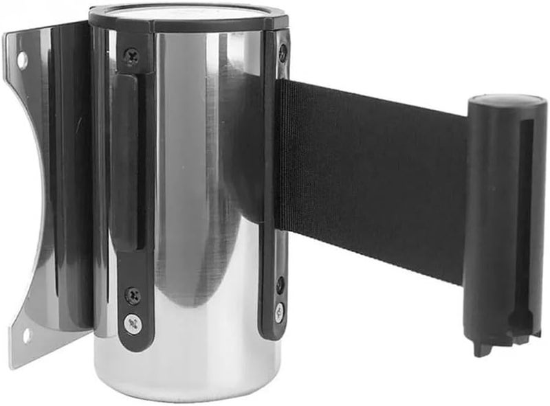 Stainless Steel Retractable Barrier Wall Mount Queue Divider 5m Belt Crowd Control Red - Image 3