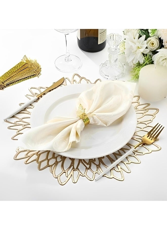 20 PCS Gold 3D Butterfly Napkin Rings Sequined Laser Cut Paper Napkin Holders Reusable Sparkling Table Decor for Wedding Anniversary Bridal Shower Banquet Party - Image 2