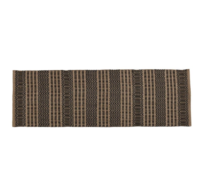 Slazie Cotton Soft Multi-Purpose Floor Rug for Bedroom Living Room|Kitchen Runner|Bedside Runner |Bed Runner|Reversible|2x5 Feet| (Beige Black) - Image 2