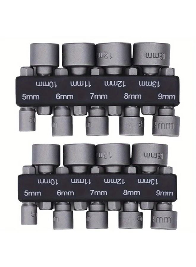 18 Piece Hex Socket Set Nut Driver Screwdriver Bit Tool Kit 5mm 13mm Chrome Vanadium Steel - Image 1