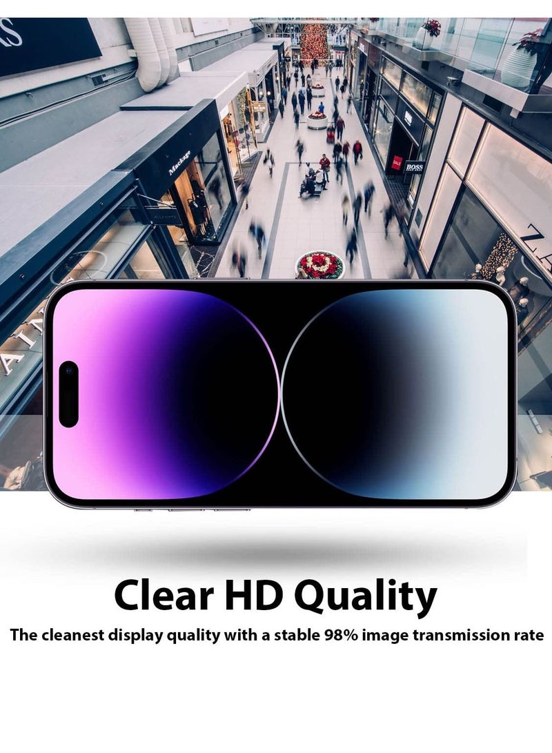 BORTONY Screen Protector Compatible for iPhone 14 Pro Max [6.7 Inch] Full Coverage 9D Tempered Glass Film For iPhone 14 Pro Max Clear/Black - Image 3