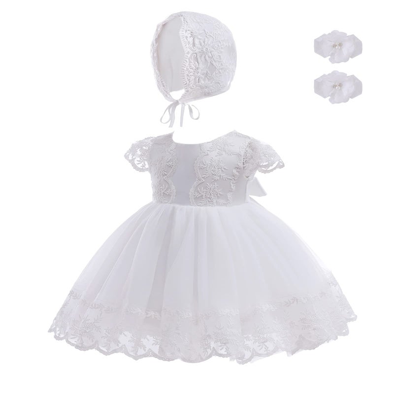 DPKM Baby Girls Christening Dress Newborn Flower Embroidered Baptism Gown Outfits Infant Blessing Dresses - Image 1