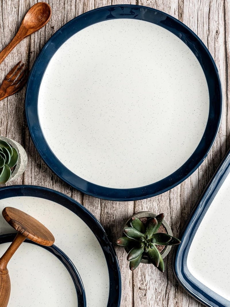 Servewell طقم أطباق عشاء مزدوجة من الميلامين آمنة للطعام مكون من 6 قطع - Image 1