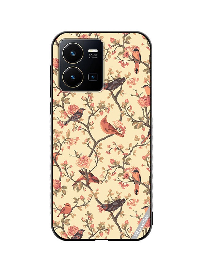 Protective Case Cover For Vivo Y35 Birds Sitting On A Tree Design Multicolour