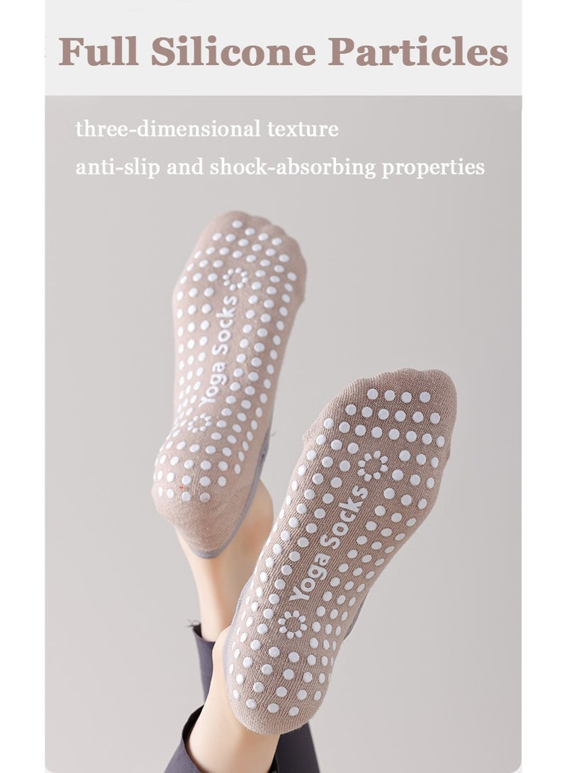 Magic Park 5 Pairs Non-Slip Yoga Socks Pilates Grip Socks for Women Yoga Socks for Pilates,Yoga, Ballet, Dance - Image 5