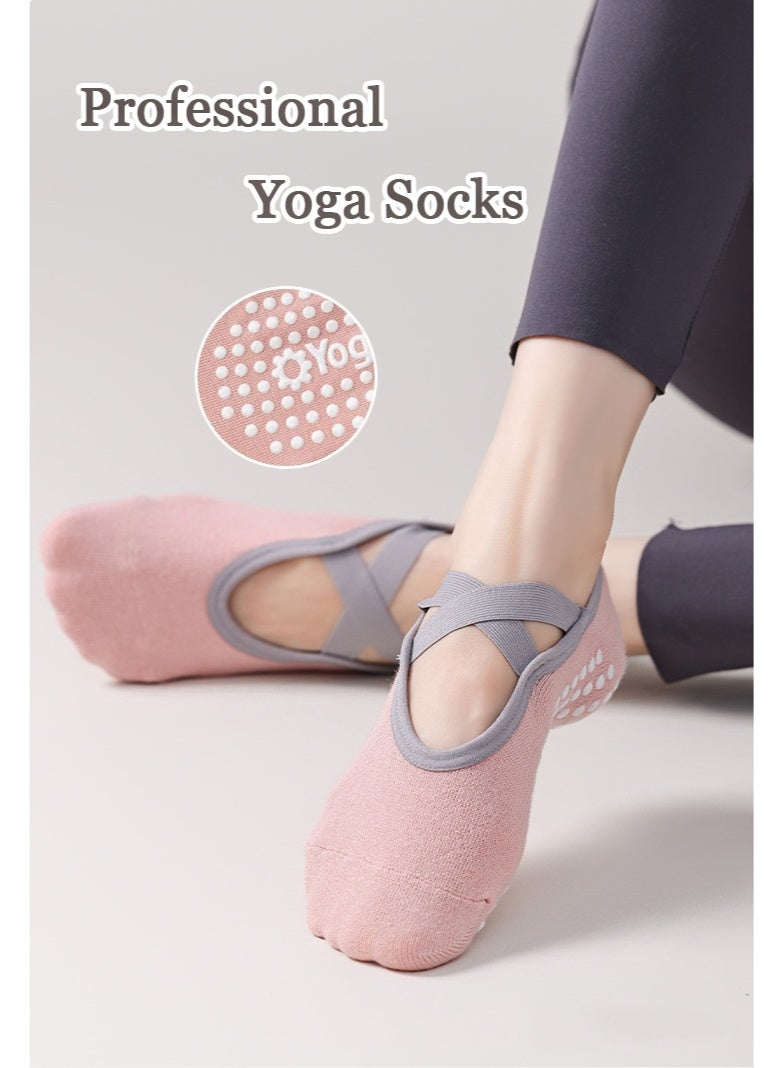 Magic Park 5 Pairs Non-Slip Yoga Socks Pilates Grip Socks for Women Yoga Socks for Pilates,Yoga, Ballet, Dance - Image 4