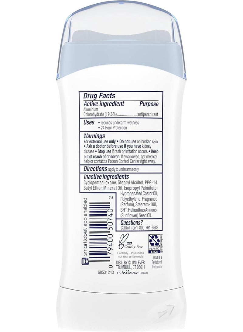 دوف مزيل عرق صلب غير مرئي من دوف للنساء، 2.6 أونصة (عبوة من 6 قطع) - Image 3