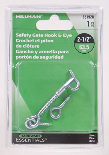 HARDWARE ESSENTIALS أساسيات الأجهزة 851928 خطاف وقفل عين السلامة زنك 2-1/2" - Image 2