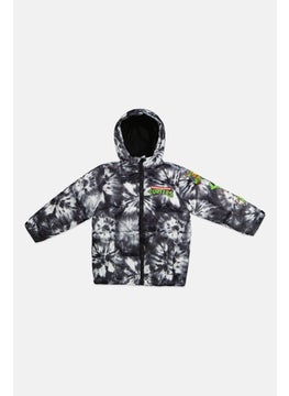 nickelodeon Toddlers Boy Tie Dye Puffer Jacket, Black  - Image 1