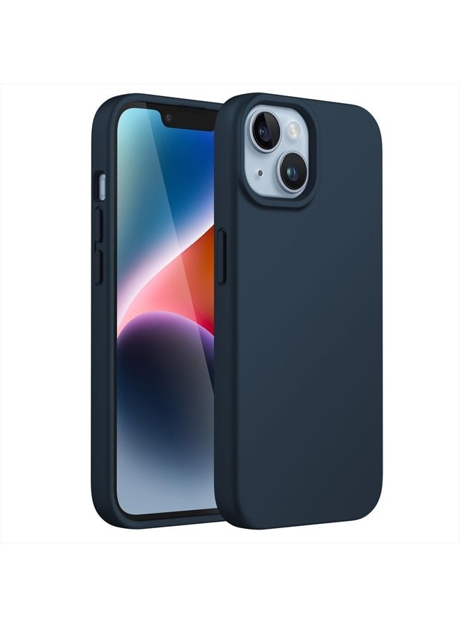 Jetech Silicone Case for iPhone 14 6.1-Inch, Silky-Soft Touch Full-Body Protective Phone Case, Shockproof Cover with Microfiber Lining (Navy) - Image 1