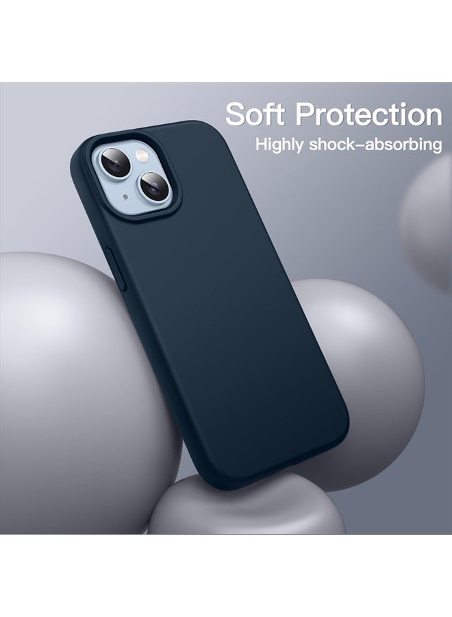 Jetech Silicone Case for iPhone 14 6.1-Inch, Silky-Soft Touch Full-Body Protective Phone Case, Shockproof Cover with Microfiber Lining (Navy) - Image 4