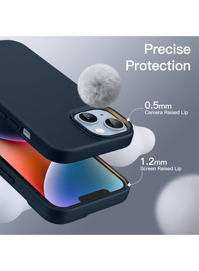 Jetech Silicone Case for iPhone 14 6.1-Inch, Silky-Soft Touch Full-Body Protective Phone Case, Shockproof Cover with Microfiber Lining (Navy) - Image 5