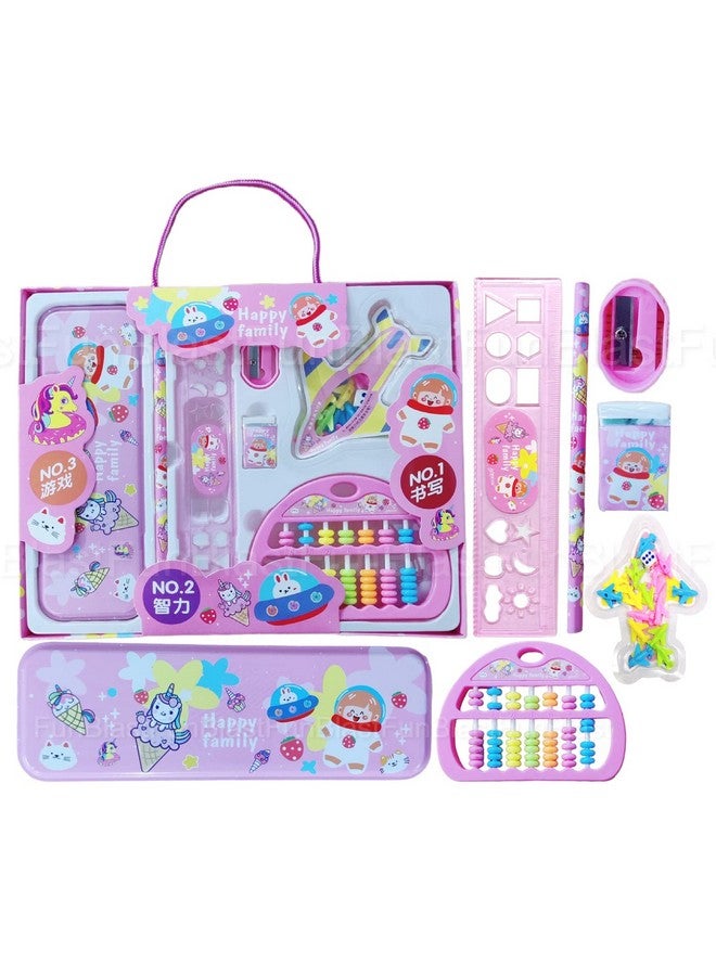 فنبلاست مجموعة القرطاسية FunBlast Kawaii للأطفال، هدايا إرجاع القرطاسية للأطفال، مجموعة القرطاسية للطلاب، صندوق أقلام، مسطرة، ممحاة، مبراة مع لعبة لودو وعداد ألعاب، هدايا عيد ميلاد (عائلة سعيدة)، متعدد الألوان - Image 1