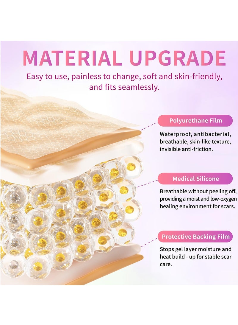 Joudi Professional Silicone Scar Removal Sticker for Post-Surgery C-Section Stretch Marks - Reusable Breathable Anti-Sun (4cm x 150cm)  - Image 4