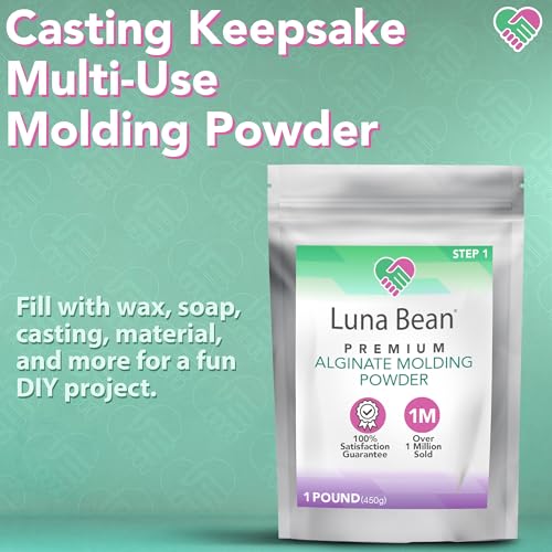 Casting Keepsakes مسحوق صب تذكارات لونا بين لإعادة تعبئة مجموعة صب اليد - مادة ألجينات غير سامة 1 رطل (450 جرام) - مثالي للاحتفالات السنوية، الأزواج، أعياد الميلاد وأنشطة العائلة - Image 2