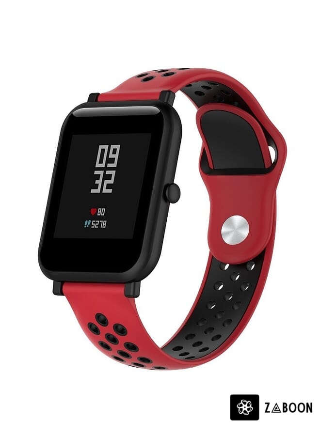 Zaboon Double Colour Silicone Sport  for Huawei Watch Series 1 18mm(Red Black) - Image 1