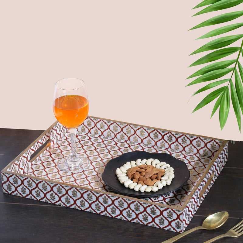 RICHTER Maroon Gold Tray - Image 1