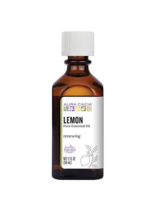 Aura Cacia 100% Pure Lemon Essential Oil | GC/MS Tested for Purity | 60 ml (2 fl. oz.) | Citrus Limon - Image 1