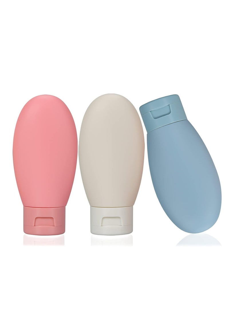 Oasisgalore 3-Piece Travel Bottle Set, 60ml Mini Squeeze Bottles for Toiletries, Shampoo, and Conditioner  - Image 1