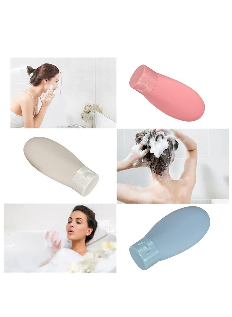 Oasisgalore 3-Piece Travel Bottle Set, 60ml Mini Squeeze Bottles for Toiletries, Shampoo, and Conditioner  - Image 3