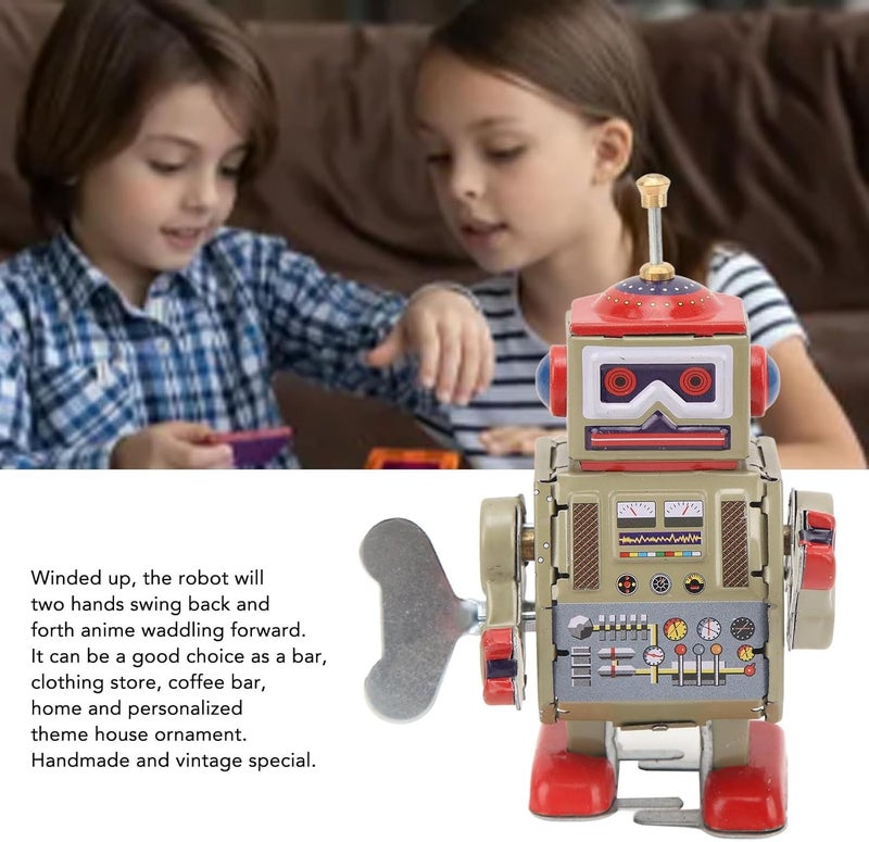 كلاراكو روبوت كلاسيكي يعمل باللف، روبوتات تعمل باللف، هدايا حفلات، زينة حفلات، حشوات سلة عيد الفصح، هدايا للجوارب، ألعاب مبتكرة، ساعة كلاسيكية عتيقة، مجموعة هدايا عيد الميلاد - Image 2