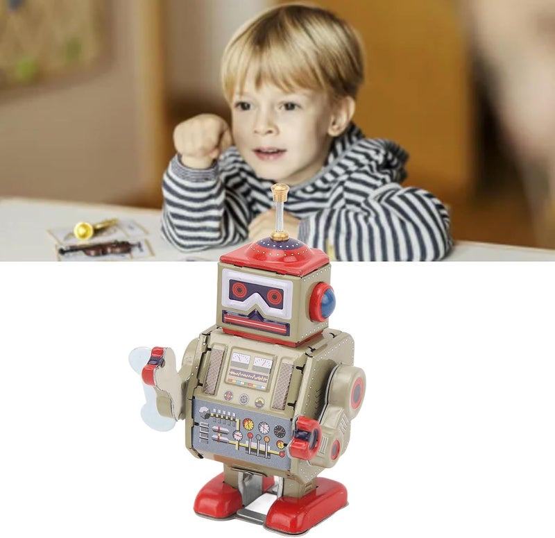 كلاراكو روبوت كلاسيكي يعمل باللف، روبوتات تعمل باللف، هدايا حفلات، زينة حفلات، حشوات سلة عيد الفصح، هدايا للجوارب، ألعاب مبتكرة، ساعة كلاسيكية عتيقة، مجموعة هدايا عيد الميلاد - Image 4