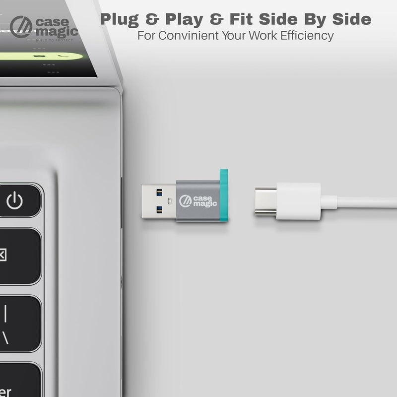 case-magic USB C Female to USB A 3.0 OTG Adapter Converter| 15W Fast Charging, 5Gbps Data, for Apple Watch Ultra iWatch 10 9 8 7, iPhone 16 15 14 13 Plus Pro Max, AirPods, iPad, Car, Samsung S25/24 - Image 4