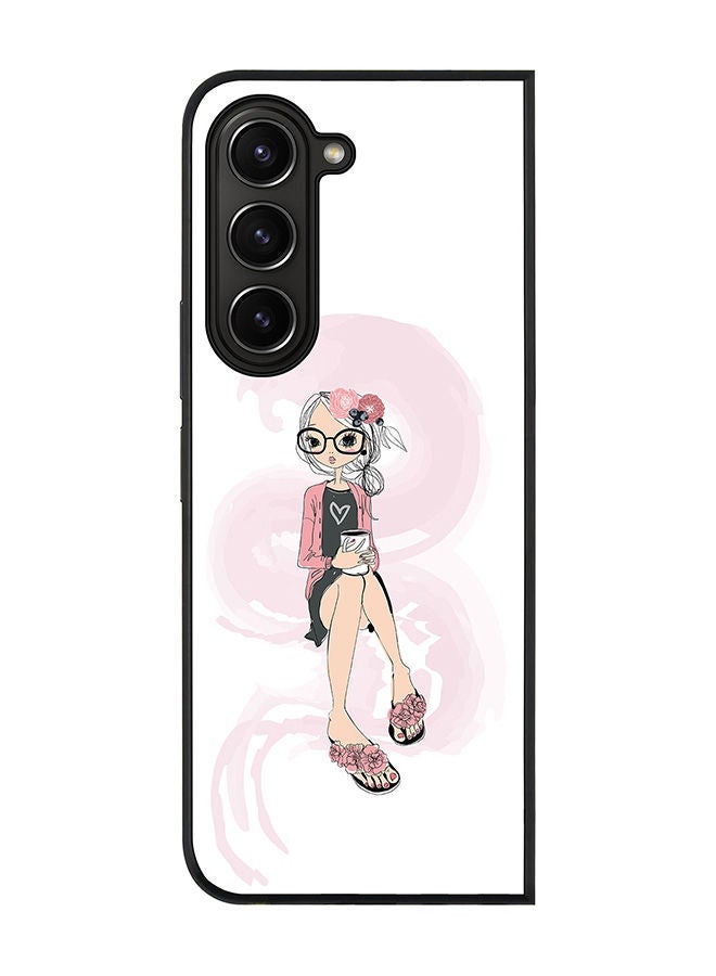 Stylizedd Rugged Black edge case for Samsung Galaxy Z Fold5, Slim fit Soft Case Flexible Rubber Edges Anti Drop TPU Gel Thin Cover -  Nerdy Cute - Image 1