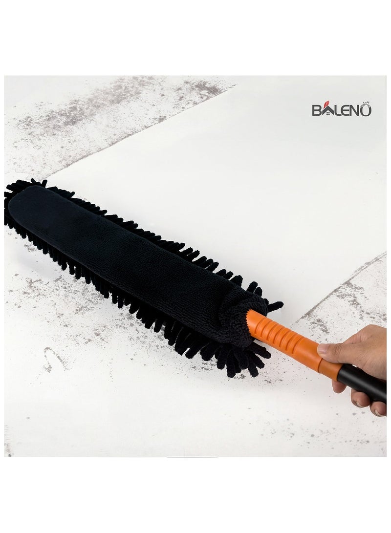 Baleno Handy Microfiber Duster with Extendable Handle, Flexible Dusting Head, 105 to 142 cm Telescopic Stick, Non-Scratch Cleaning Tool - Image 2