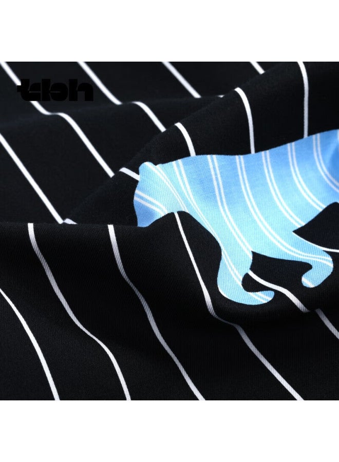 Tbh Z Series Silk Cotton Striped Home Wear Set Uni Home Wear Set Black Panther Pajamas Long S - Image 3