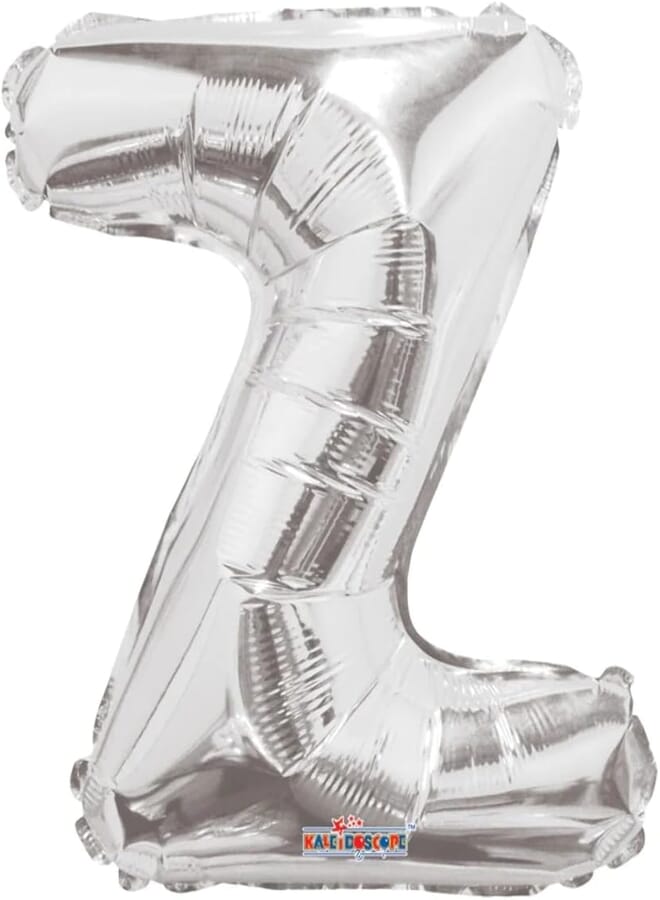 Silver Letter Z Air Fill 14" Foil Balloon