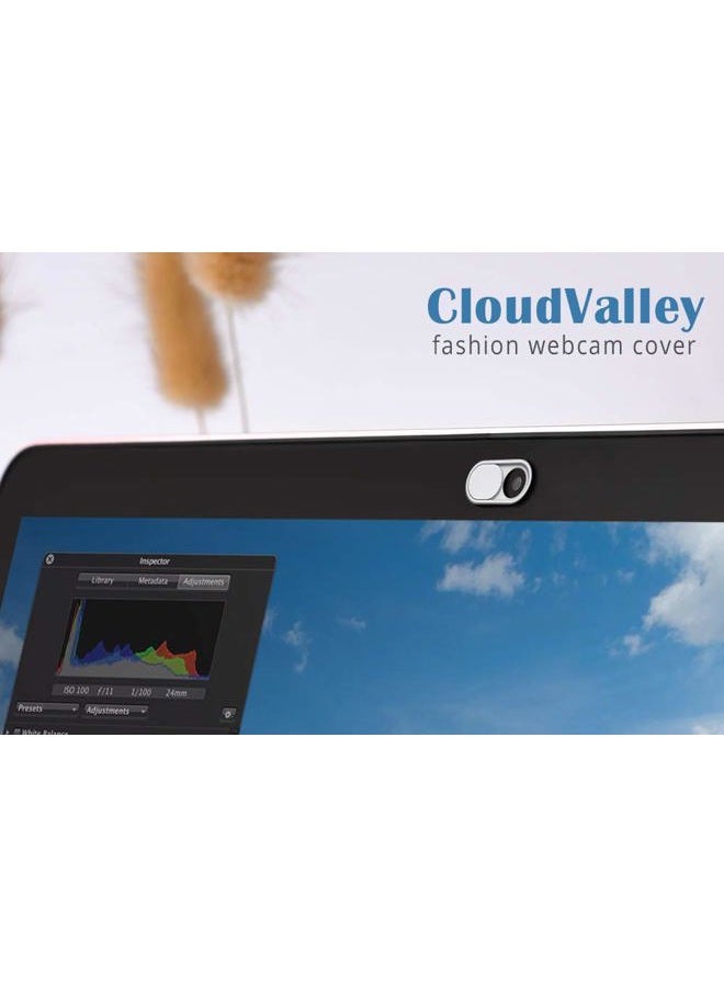 CloudValley Webcam Cover, 0.6 mm Ultra-Thin Metal Camera Cover for Laptop, MacBook Pro, MacBook Air, PC, Tablet, Mac, iPad, Webcam Cover, [2 Black+2 White] - Image 2