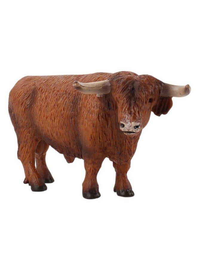 Toyvian Toyvian 1pc Highland Cow Model Plastic Farm Animals Farm Animal Playsets Educational Toys for Kids Farm Animals Miniatures Table Top Decor Animal Ornament PVC 3D Dining Table Animal Figure  - Image 1