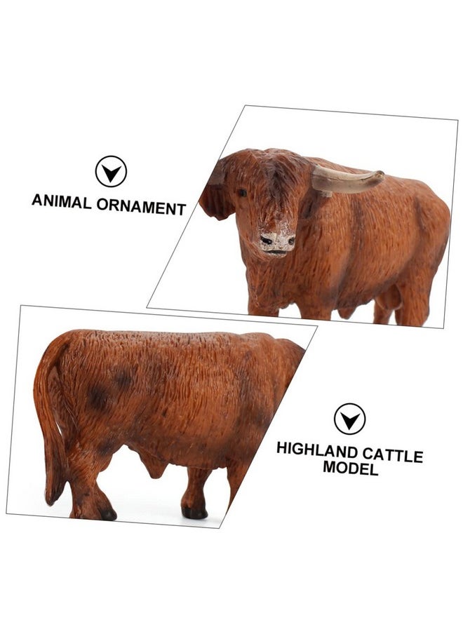 Toyvian Toyvian 1pc Highland Cow Model Plastic Farm Animals Farm Animal Playsets Educational Toys for Kids Farm Animals Miniatures Table Top Decor Animal Ornament PVC 3D Dining Table Animal Figure  - Image 4