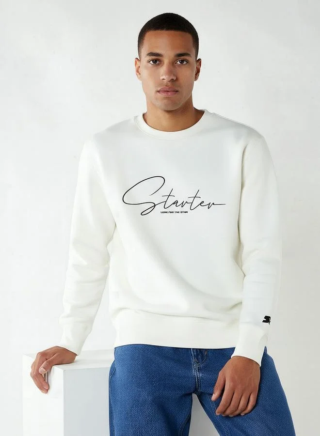 STARTER Starter Men Regular Fit Logo Print Sweatshirt