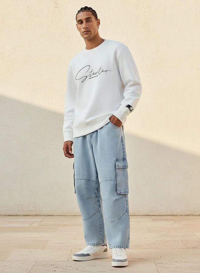 Starter Starter Men Regular Fit Logo Print Sweatshirt