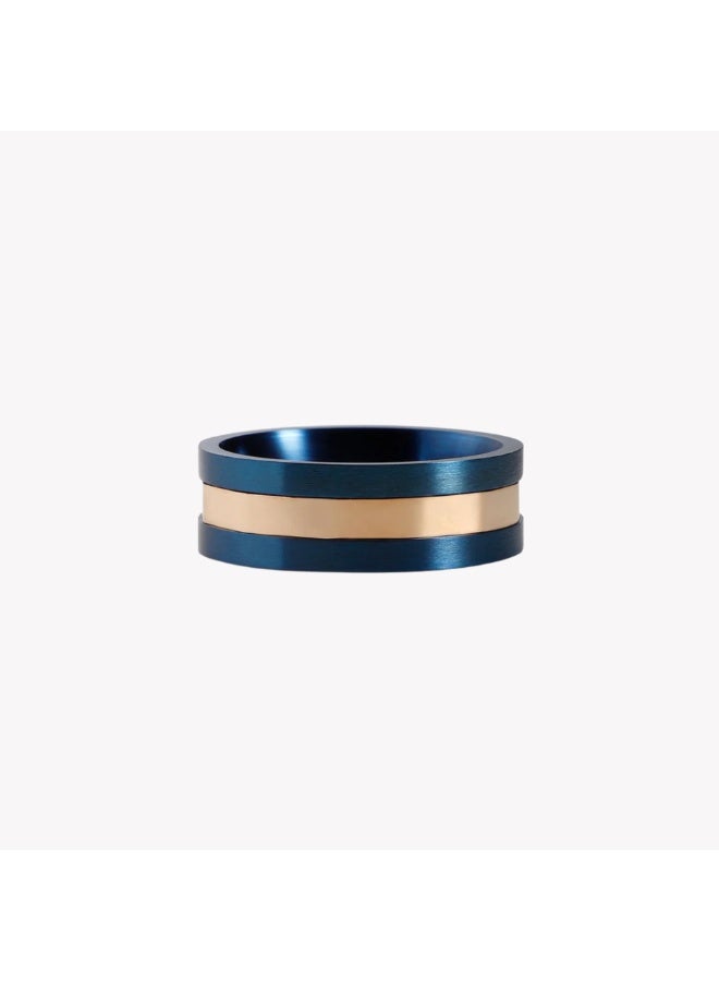 ZINK Men's Blue & Rose Gold Stainless Steel Ring | ZJRG037BL-18 - Image 2
